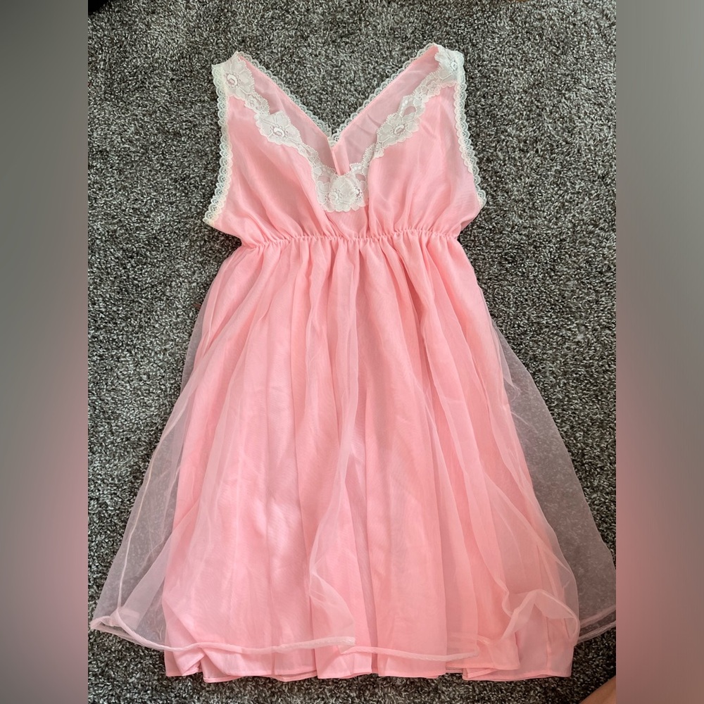 True vintage pink nightgown slip dress